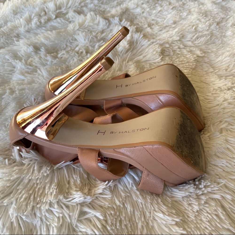 Nude and Rose Gold Platform Heels - Picture 9 of 10